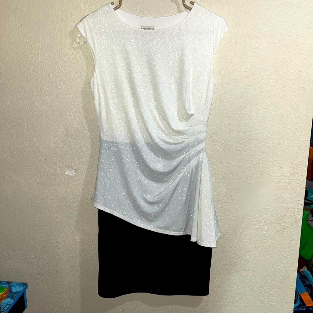 NEW EnFocus Studio Women’s 6 Black and white dress